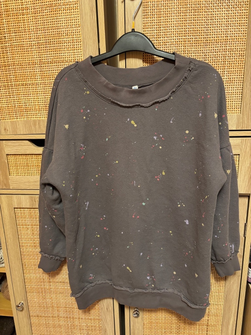 FP Movement by free people
Paint-Splatter Dark Grey Crewneck Sweatshirt